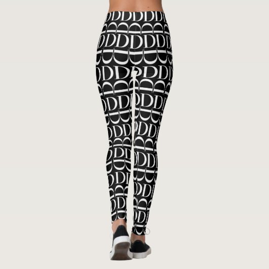 Monogram Initiaal letter D Leggings (Achterkant)