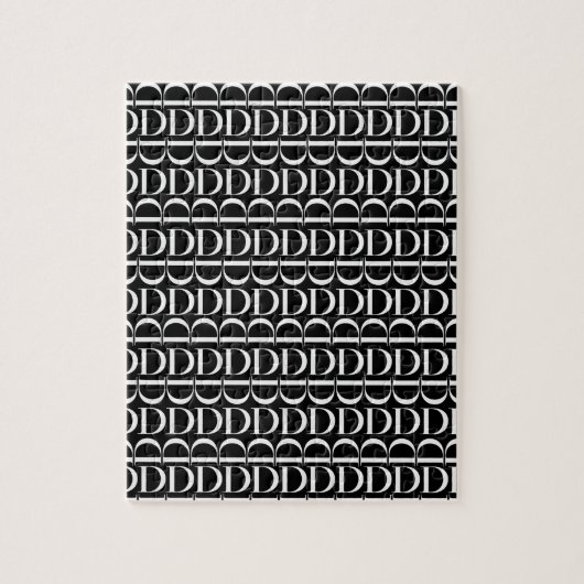 Monogram Initiaal letter D Legpuzzel (Verticaal)