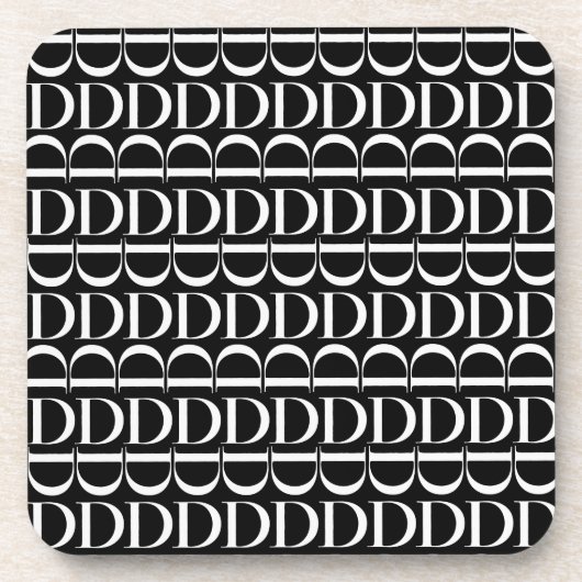Monogram Initiaal letter D Onderzetter (Voorkant)