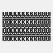 Monogram Initiaal letter D Rechthoekige Sticker (Voorkant)