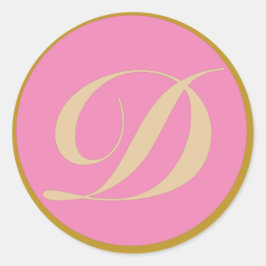 Monogram Initiaal letter D Ronde Sticker