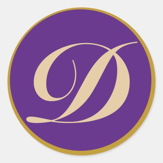 Monogram Initiaal letter D Ronde Sticker (Voorkant)