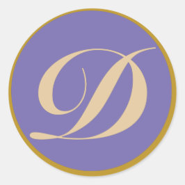 Monogram Initiaal letter D Ronde Sticker