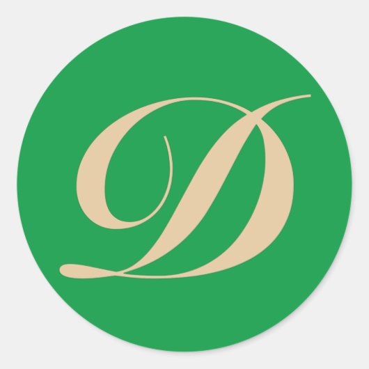 Monogram Initiaal letter D Ronde Sticker (Voorkant)