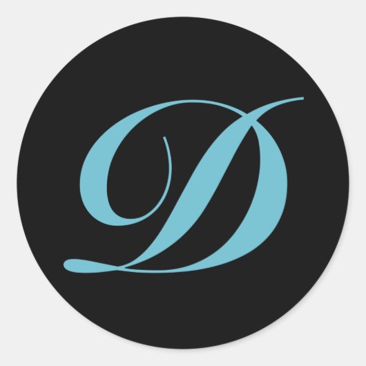Monogram Initiaal letter D Ronde Sticker (Voorkant)