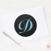 Monogram Initiaal letter D Ronde Sticker (Envelop)