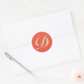 Monogram Initiaal letter D Ronde Sticker (Envelop)