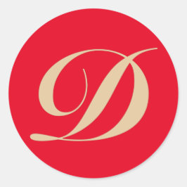 Monogram Initiaal letter D Ronde Sticker