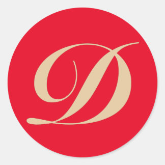 Monogram Initiaal letter D Ronde Sticker