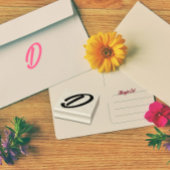 Monogram Initiaal letter D Rubberstempel