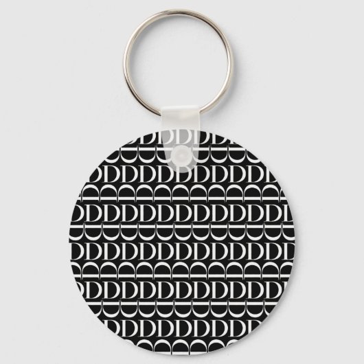 Monogram Initiaal letter D Sleutelhanger (Voorkant)
