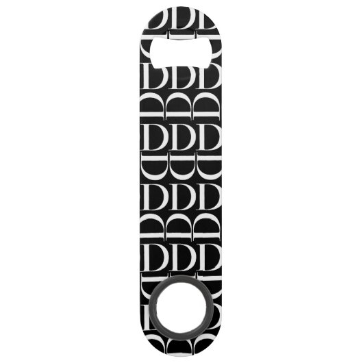 Monogram Initiaal letter D Speed Flessenopener (Achterkant)