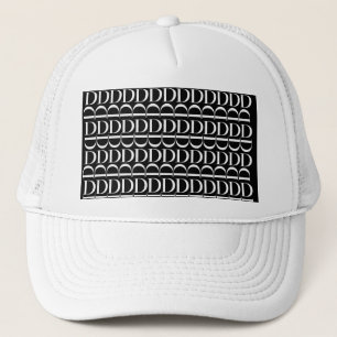 Monogram Initiaal letter D Trucker Pet