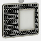 Monogram Initiaal letter D Verzilverd Omlijst Ornament (Rechts)