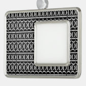 Monogram Initiaal letter D Verzilverd Omlijst Ornament (Links)