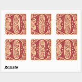 monogram Initiaal letter D Vierkante Sticker (Vel)