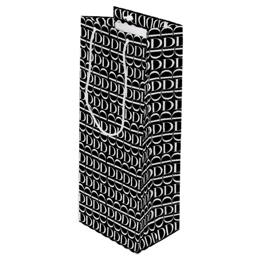 Monogram Initiaal letter D Wijn Cadeautas (Voorkant Gekanteld)