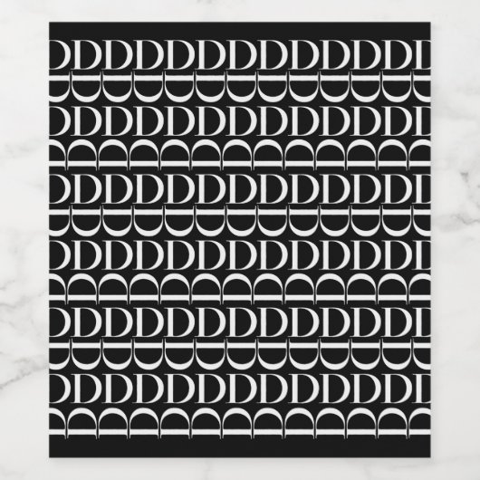 Monogram Initiaal letter D Wijn Etiket (Enkel label)
