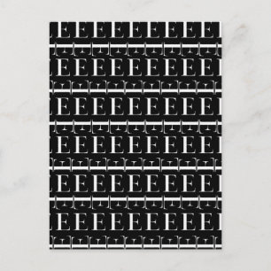 Monogram Initiaal letter E Briefkaart