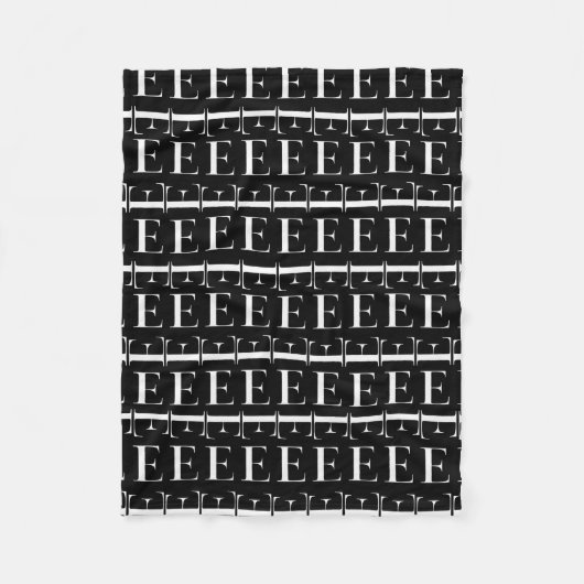 Monogram Initiaal letter E Fleece Deken (Voorkant)