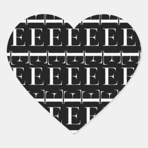 Monogram Initiaal letter E Hart Sticker