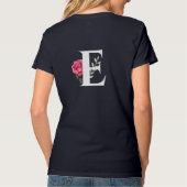 Monogram Initiaal Letter E in White Roze Rose T-shirt (Achterkant)