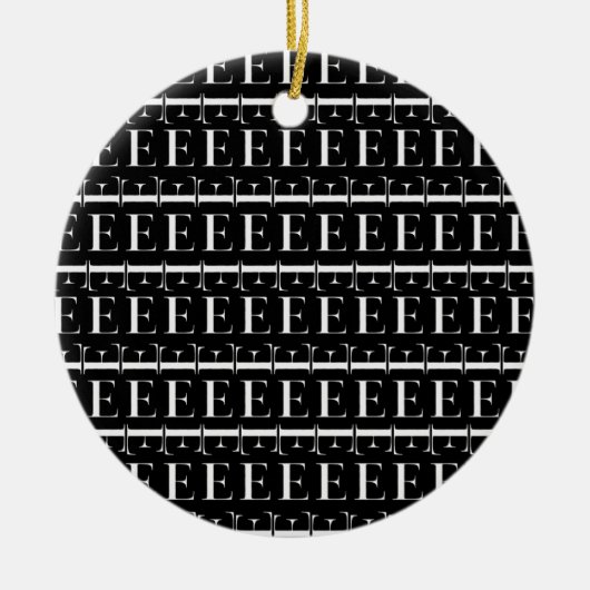 Monogram Initiaal letter E Keramisch Ornament (Voorkant)