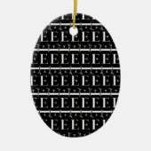 Monogram Initiaal letter E Keramisch Ornament (Voorkant)