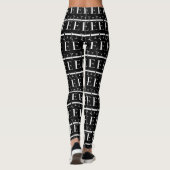 Monogram Initiaal letter E Leggings (Achterkant)