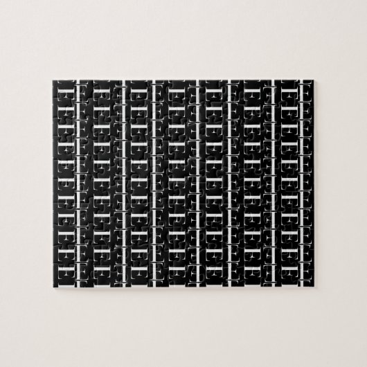 Monogram Initiaal letter E Legpuzzel (Horizontaal)