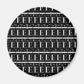 Monogram Initiaal letter E Magneet (Voorkant)