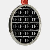 Monogram Initiaal letter E Metalen Ornament (Rechts)