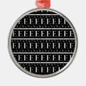 Monogram Initiaal letter E Metalen Ornament (Voorkant)