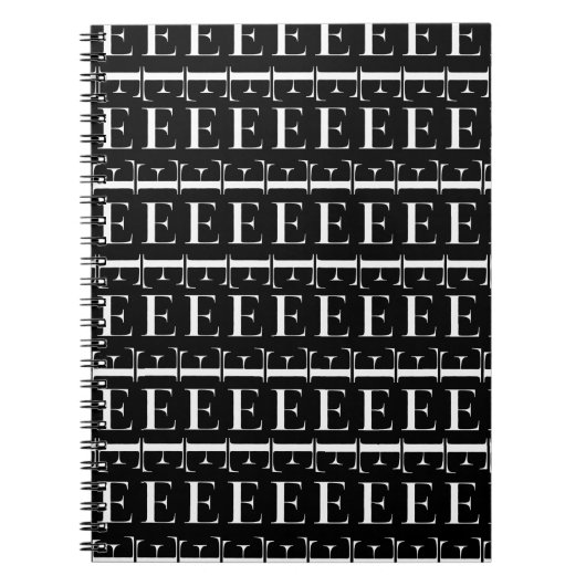 Monogram Initiaal letter E Notitieboek (Voorkant)