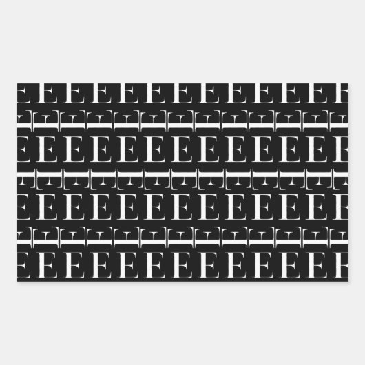 Monogram Initiaal letter E Rechthoekige Sticker (Voorkant)