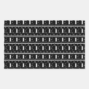 Monogram Initiaal letter E Rechthoekige Sticker