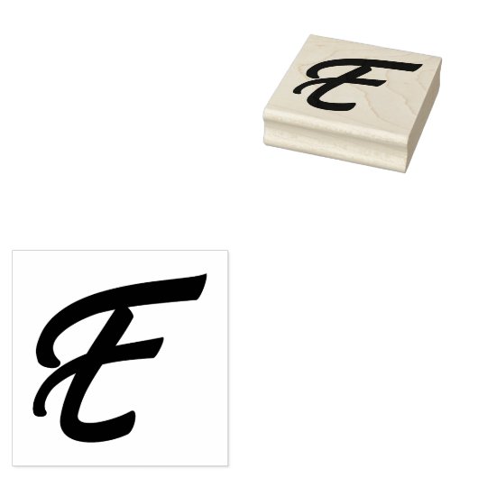 Monogram Initiaal letter E Rubberstempel (Gestempeld)