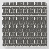 Monogram Initiaal letter E Stenen Onderzetter (Voorkant)