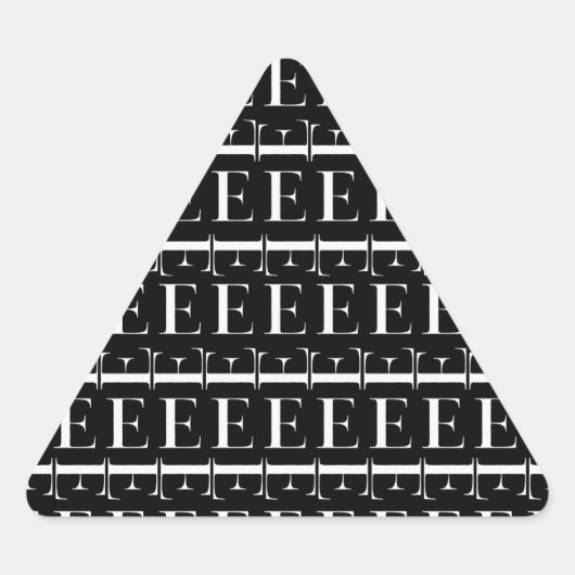 Monogram Initiaal letter E Sticker (Voorkant)