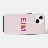 Monogram Initiaal Letter Eenvoudig Blush Roze Mode iPhone Hoesje (Achterkant horizontaal)