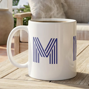 Monogram Initiaal Letter Eenvoudig Minimaal Modern Koffiemok