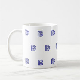 Monogram Initiaal Letter Eenvoudig Patroon Modern Koffiemok