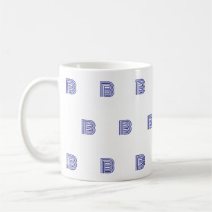 Monogram Initiaal Letter Eenvoudig Patroon Modern Koffiemok