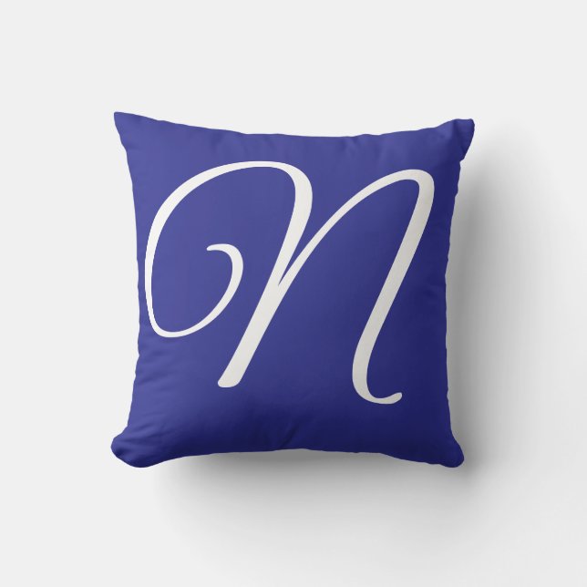Monogram Initiaal letter en naam gepersonaliseerd Kussen (Voorkant)
