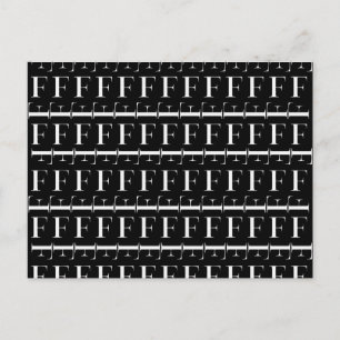 Monogram Initiaal letter F Briefkaart