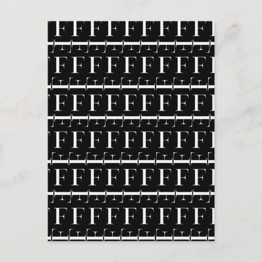 Monogram Initiaal letter F Briefkaart (Voorkant)