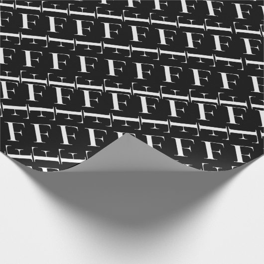 Monogram Initiaal letter F Cadeaupapier (Hoek)