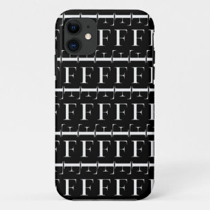 Monogram Initiaal letter F iPhone 11 Hoesje