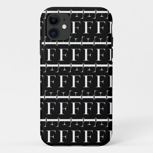 Monogram Initiaal letter F Case-Mate iPhone Case (Achterkant)