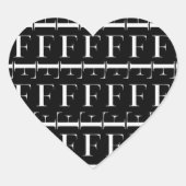 Monogram Initiaal letter F Hart Sticker (Voorkant)
